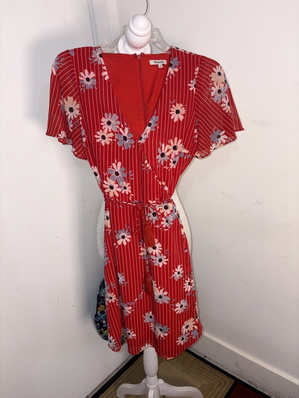 Madewell Daisy Society Button Wrap Lined Dress Size 2